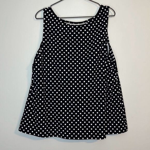 Lands End High Neck Polka Dot Tankini Top 24W - Picture 2 of 4